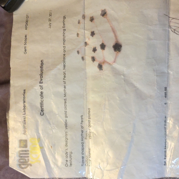 Certificate Evaluation Included Mother of Pearl Necklace & Earrings Set - Picture 5 of 14